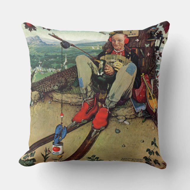 April Fool, 1945 Throw Pillow (Front)
