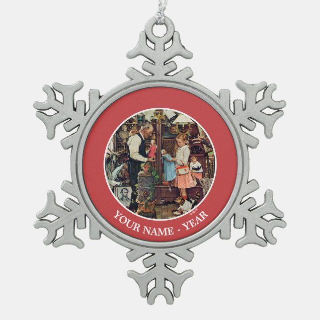 April Fool, 1948 Snowflake Pewter Christmas Ornament (Front)