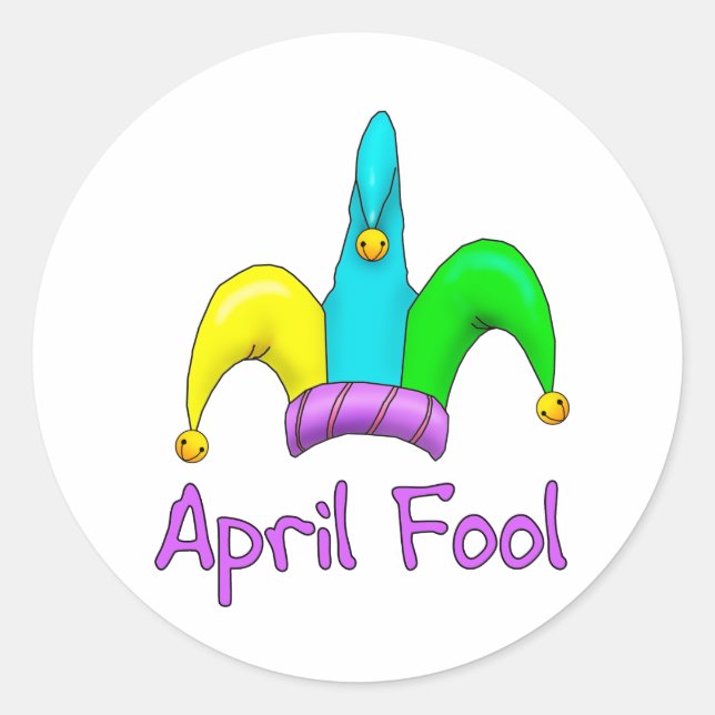 April Fool Classic Round Sticker (Front)