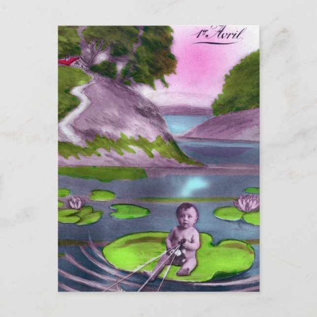 April Fool Vintage French Postcard  (Front)