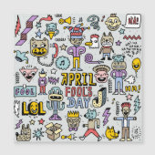 April Fools: Colorful Doodle Set. (Front)