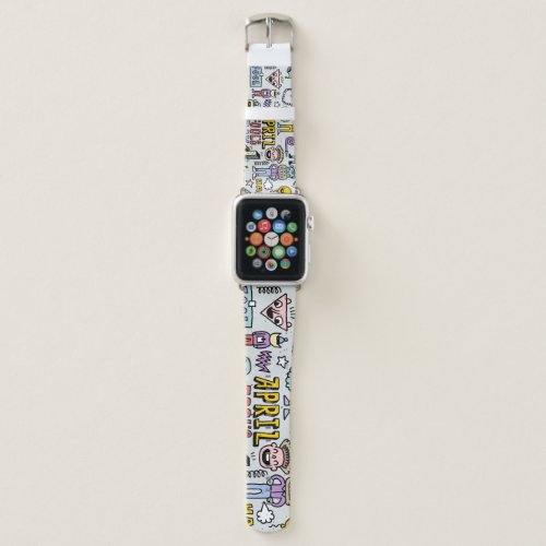 April Fools Colorful Doodle Set Apple Watch Band