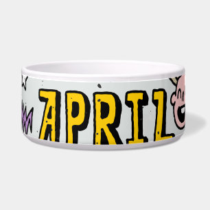 April Fools: Colorful Doodle Set. Bowl