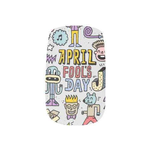 April Fools Colorful Doodle Set Minx Nail Art