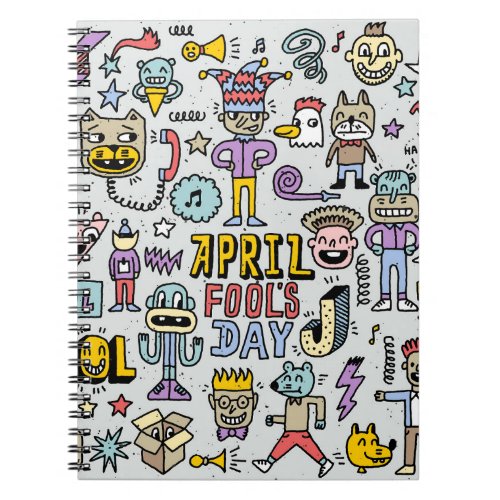 April Fools Colorful Doodle Set Notebook