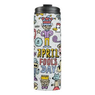 April Fools: Colorful Doodle Set. Thermal Tumbler