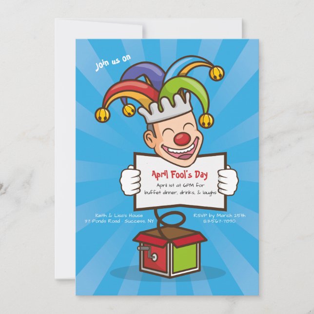 April Fool's Day Birthday Party Invitation (Front)