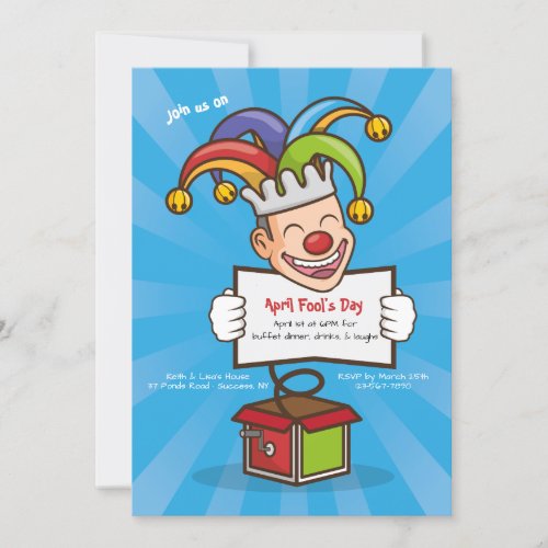 April Fools Day Birthday Party Invitation