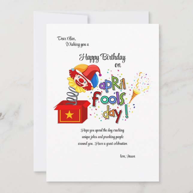 April Fools Day Card (Front)