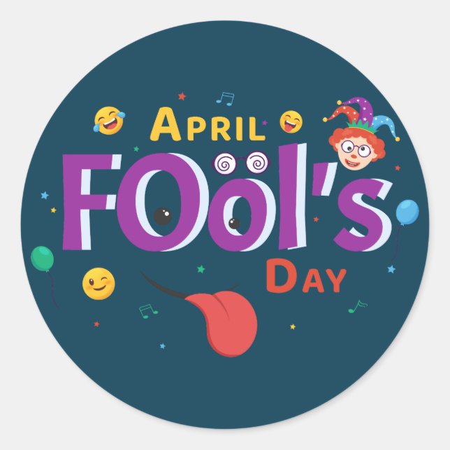 April Fool's Day Classic Round Sticker (Front)