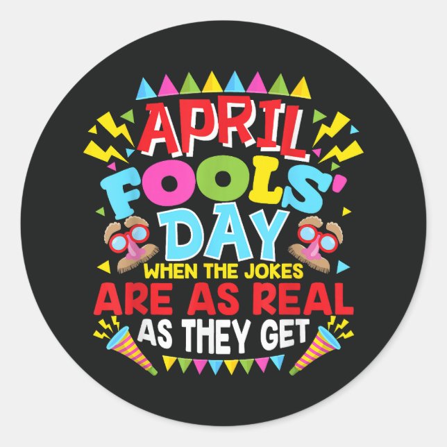 April Fools' Day Classic Round Sticker (Front)