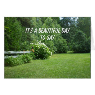 April Fool's Day Flowers and Trees  Lawn Scene Cards