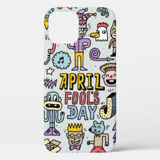 April fools day funny doodle colorful set 1. Vinta iPhone 12 Case