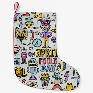 April fools day funny doodle colorful set 1. Vinta Small Christmas Stocking