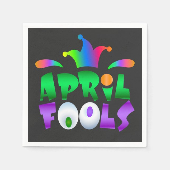 April Fools Day Funny Modern Jester Napkins (Front)