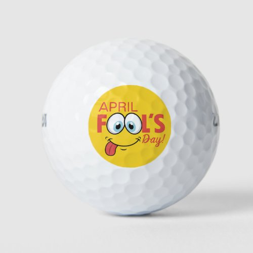 April Fools Day Happy Funny Face  Holidays Golf Balls