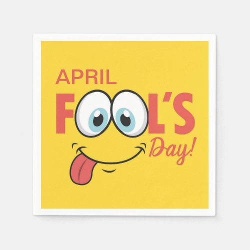 April Fools Day Happy Funny Face  Holidays Napkins