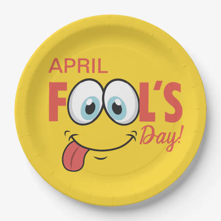 April Fool's Day Happy Funny Face | Holidays Paper Plates | Zazzle