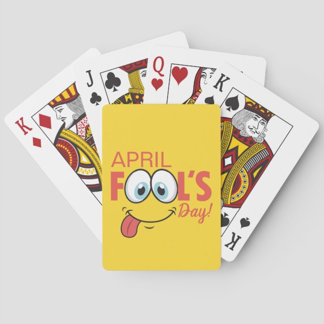 April Fool's Day Happy Funny Face | Holidays Poker Cards (Back)