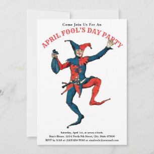 April Fool's Day Party Jester Invitation Template