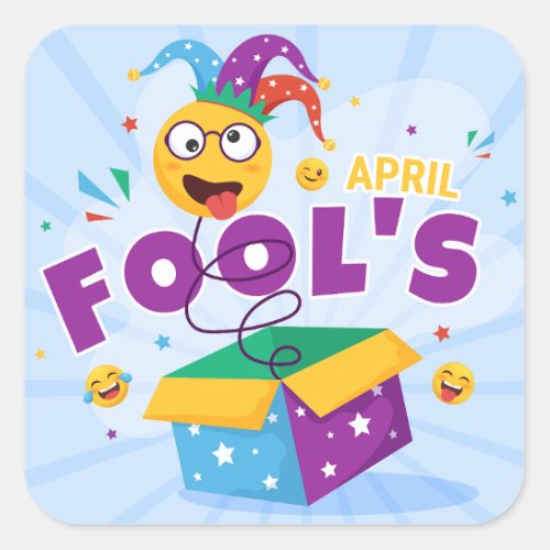 April Fools Day Square Sticker