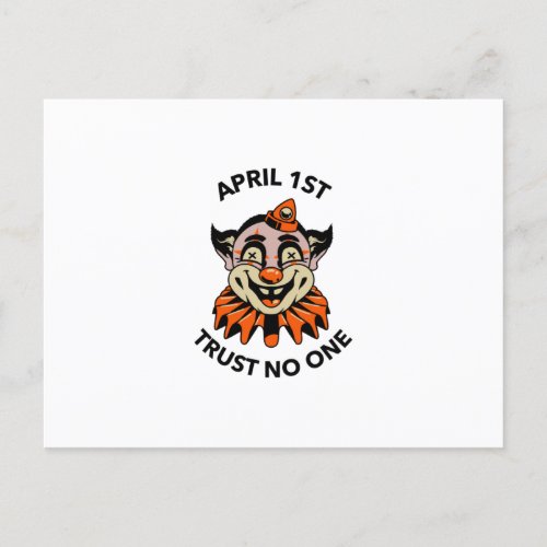 April fools day trust no one holiday postcard
