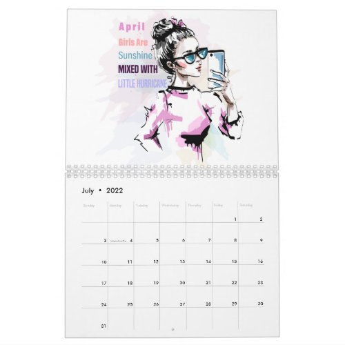 April Girls 2021 T_Shirt Calendar