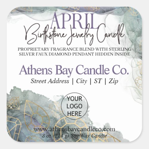 April Hidden Jewelry Candle Product Label