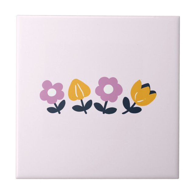 April Hugs and Wet Noses – Floral Part Ceramic Tile (Front)