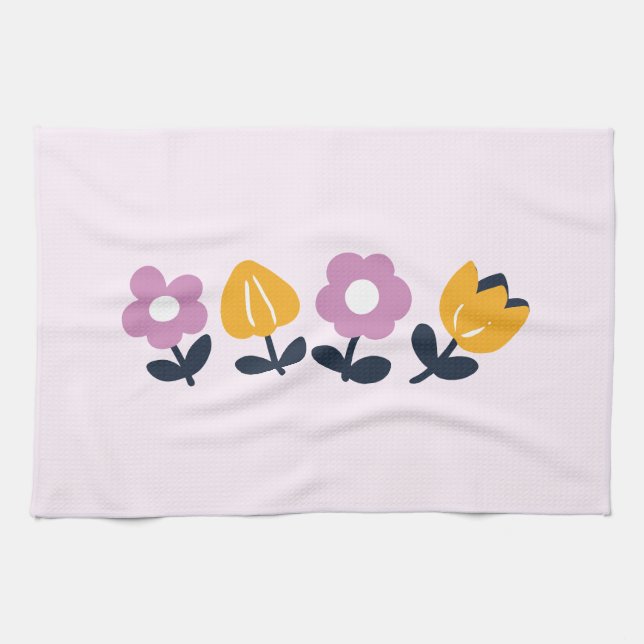 April Hugs and Wet Noses – Floral Part Kitchen Towel (Horizontal)