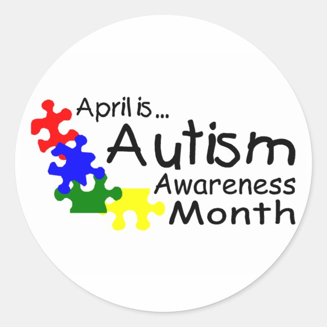 April Is Autism Awareness Month (PP Classic Round Sticker (Front)
