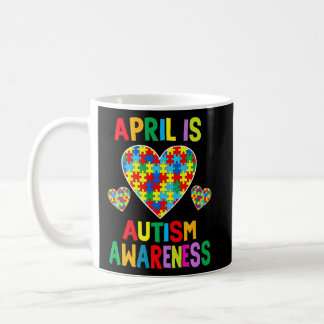 April Is Autism Awareness Month Support Puzzle Pie Coffee Mug