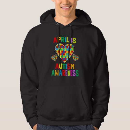 April Is Autism Awareness Month Support Puzzle Pie Hoodie