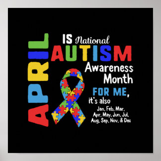 April is National Autism Awareness Month Autistic Poster