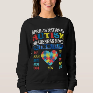 April is National Autism Awareness Month Kids Boy  Sweatshirt