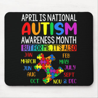 April is National Autism Awareness Month Kids Boys Mouse Pad