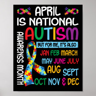 April is National Autism Awareness Month Poster
