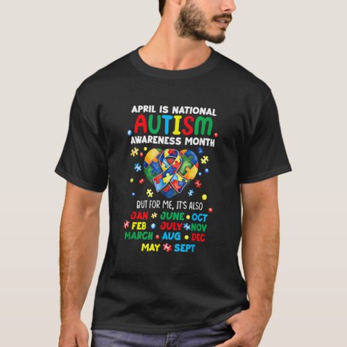 April Is National Autism Awareness Month Support F T_Shirt