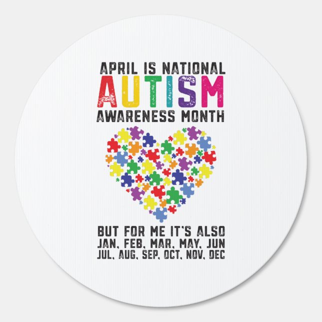 April is World Autism Awareness Day Month Autism Sign (Front)