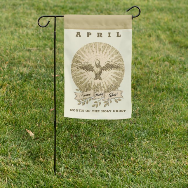 APRIL MONTH OF THE HOLY GHOST CATHOLIC RELIGIOUS GARDEN FLAG (In SItu)
