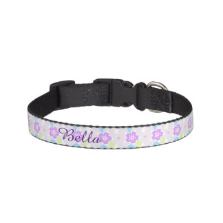 April Morning Custom Dog Collar - Purple Flowers