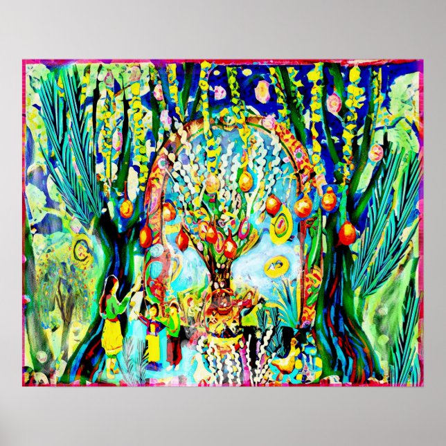 April Naive Folk Art Spring Celebration Poster (Front)