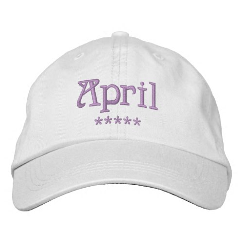 April Name Embroidered Baseball Cap
