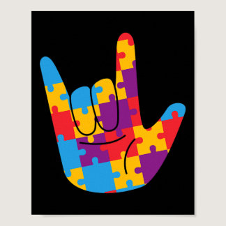 April National Autism Awareness Month ASL Love Sig Poster