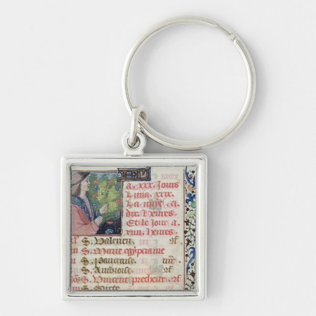 April: Picking Flowers Keychain (Front)