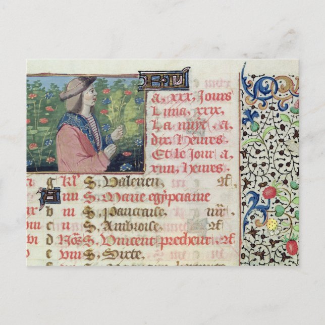 April: Picking Flowers Postcard (Front)