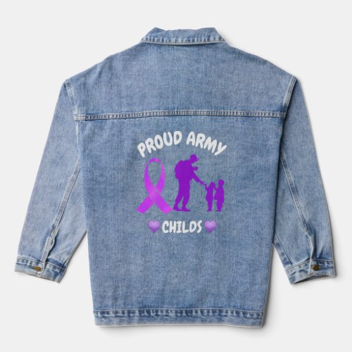 April Purple Up Month Of Military Child Boots Amer Denim Jacket