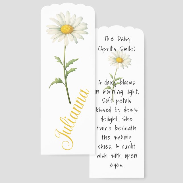April’s Echo in Daisy Light Bookmarks (Front & Back)