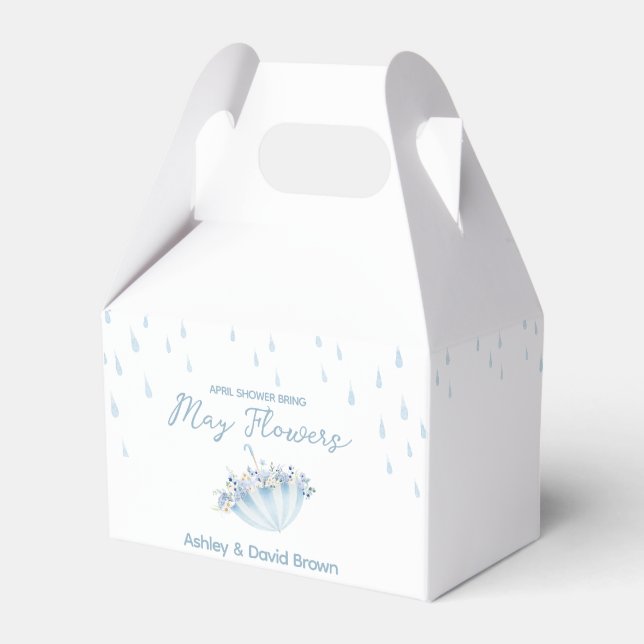 April Shower Bring May Flowers Baby Shower Favor Boxes (Front Side)
