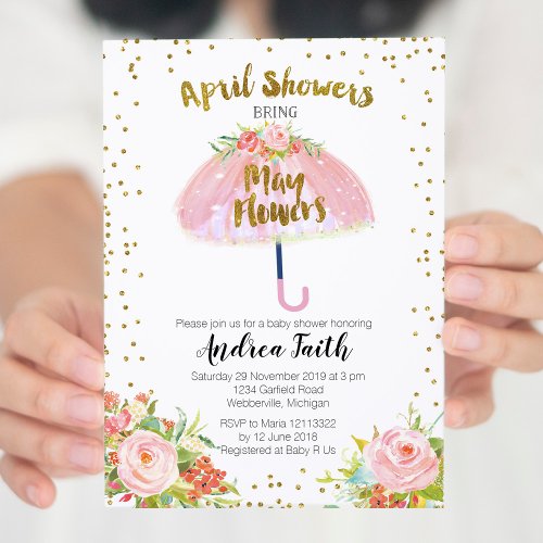 April Shower Bring May Flowers Invitation